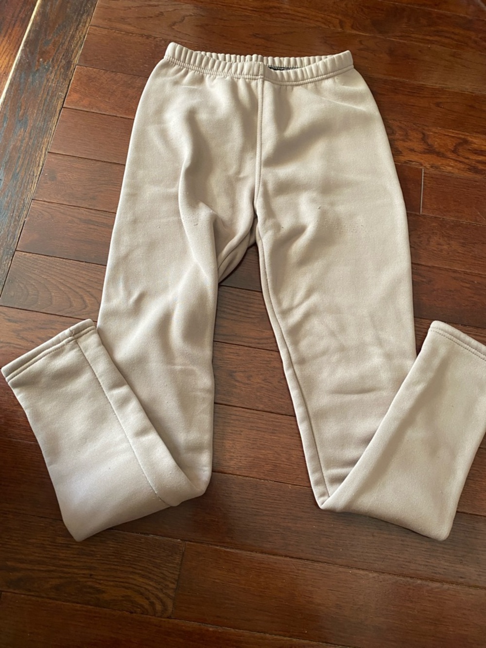 Women's Cozy Beige Fleece-Lined Leggings